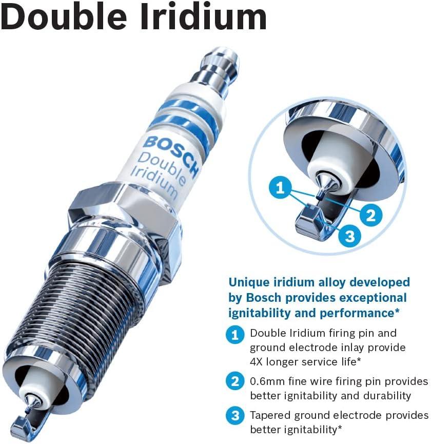 imageBOSCH 9616 OE Fine Wire Double Iridium Spark Plug  Pack of 4Double Iridium