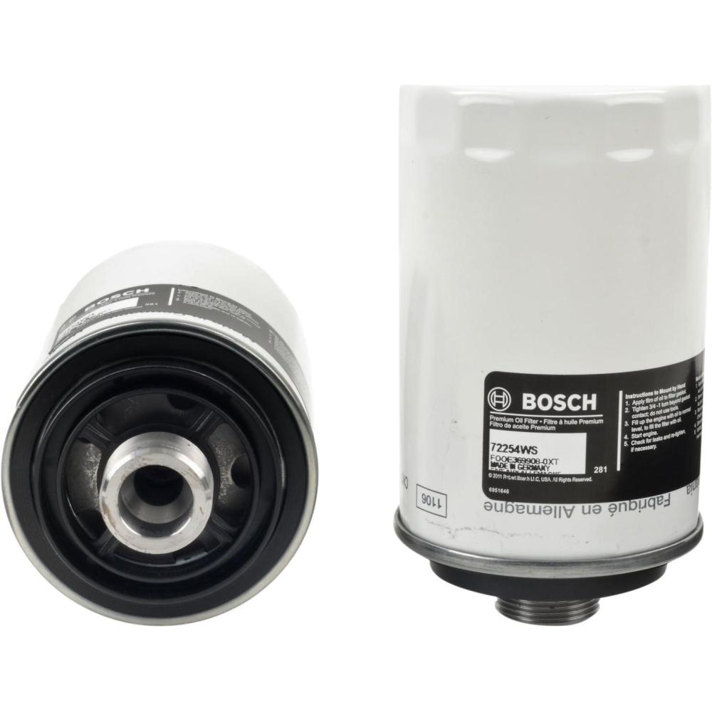 imageBOSCH 72254WS Workshop Engine Oil Filter  Compatible with Select Audi A3 A4 A5 A6 Allroad Q3 Q5 TT Volkswagen Beetle CC Eos GTI Jetta Passat Passat CC Tiguan Tiguan Limited