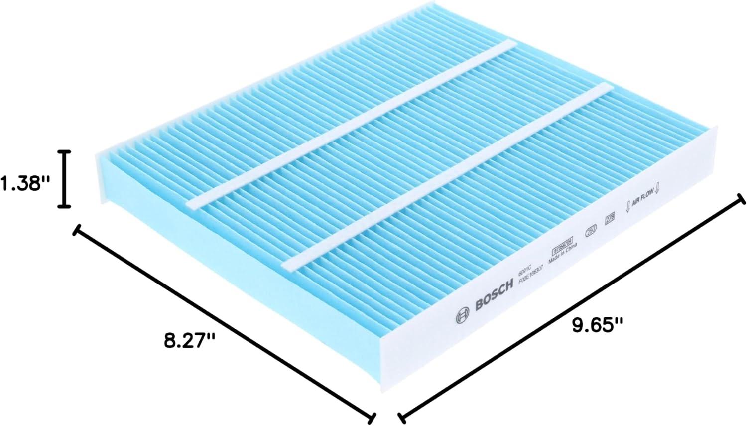 imageBOSCH 6091C HEPA Cabin Air Filter  Compatible with Select Buick Enclave Encore GX Cadillac XT4 XT5 Chevrolet Camaro Cruze Impala Malibu Silverado Traverse GMC Sierra Terrain Yukon  More83 x 97 x 14