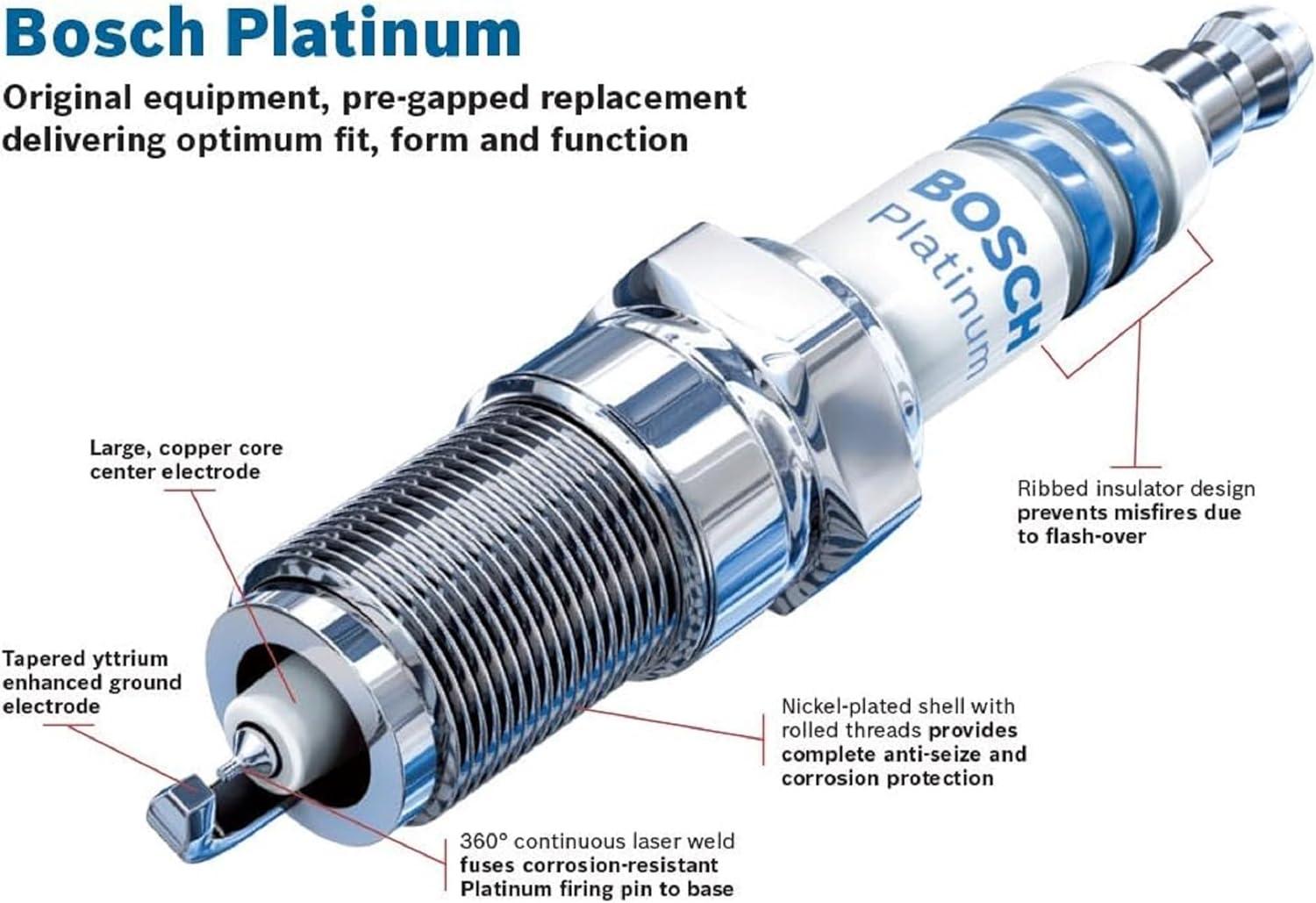 imageBOSCH 6713 OE Fine Wire Platinum Spark Plug  Pack of 4Single